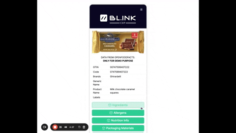 Demonstration of live digital product passport page
