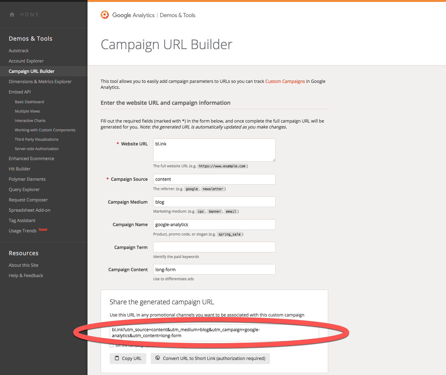 Campaign URL builder