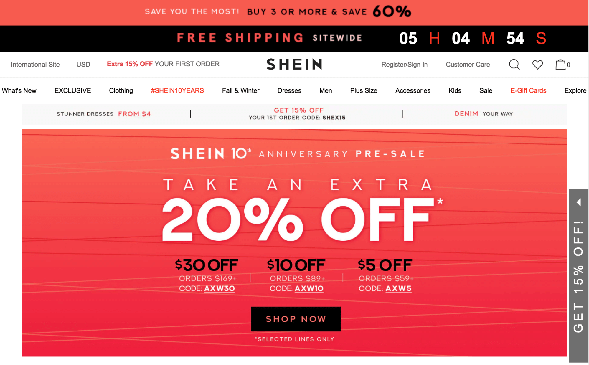 SheIn Website